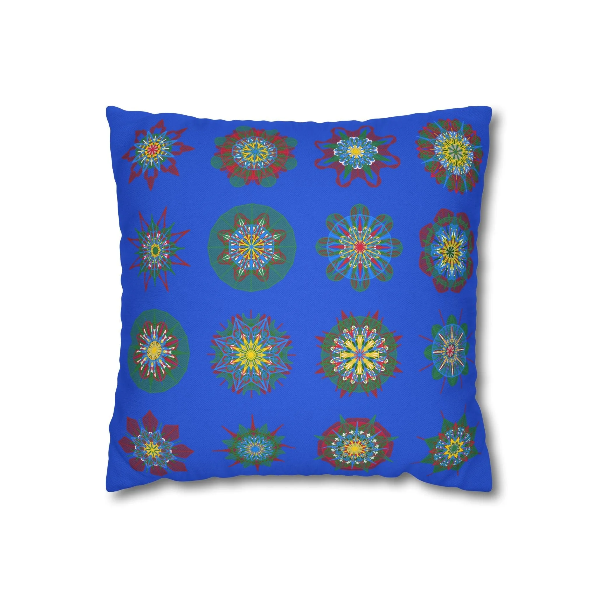 Handmade Mandala Art Pillowcase - Royal Blue