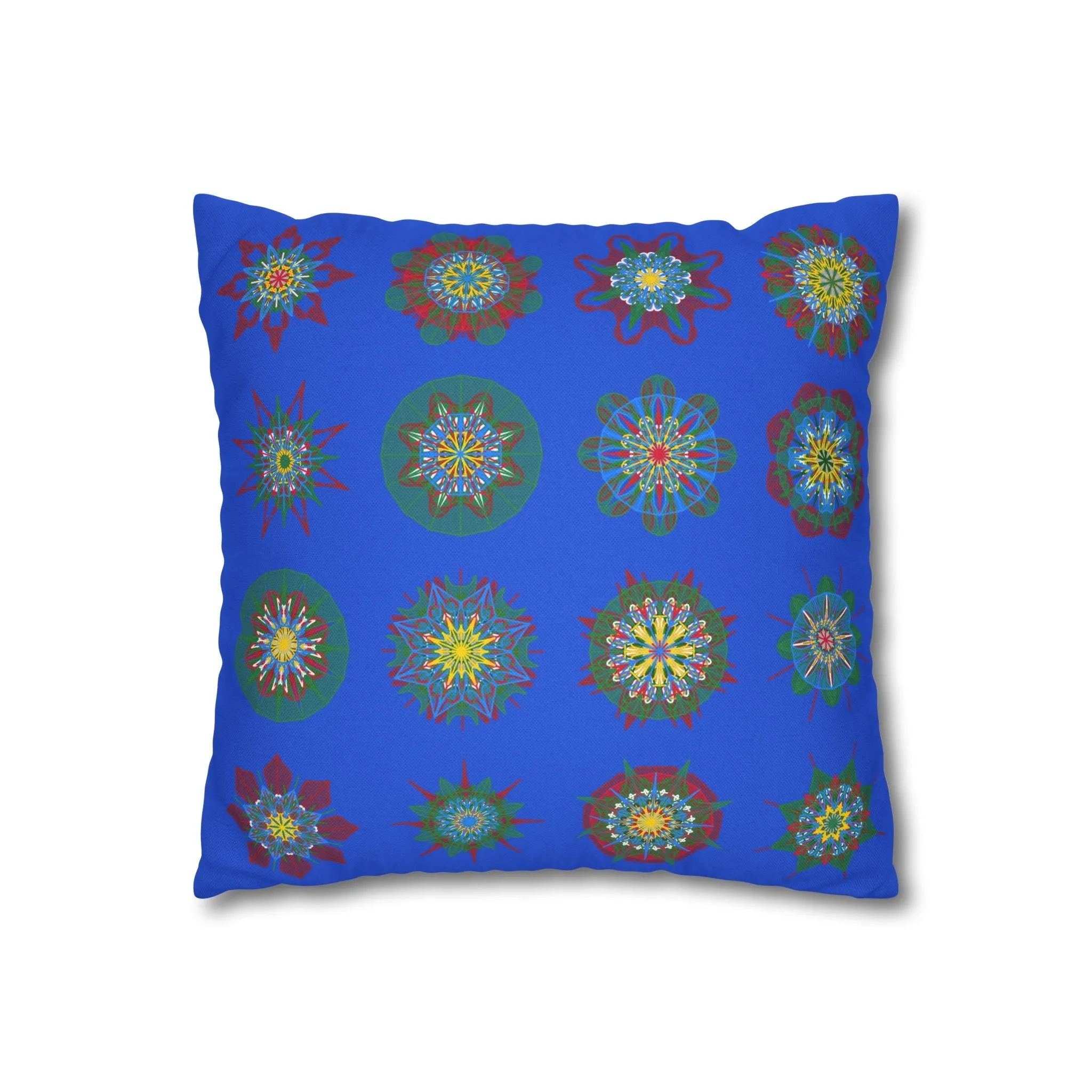 Handmade Mandala Art Pillowcase - Royal Blue