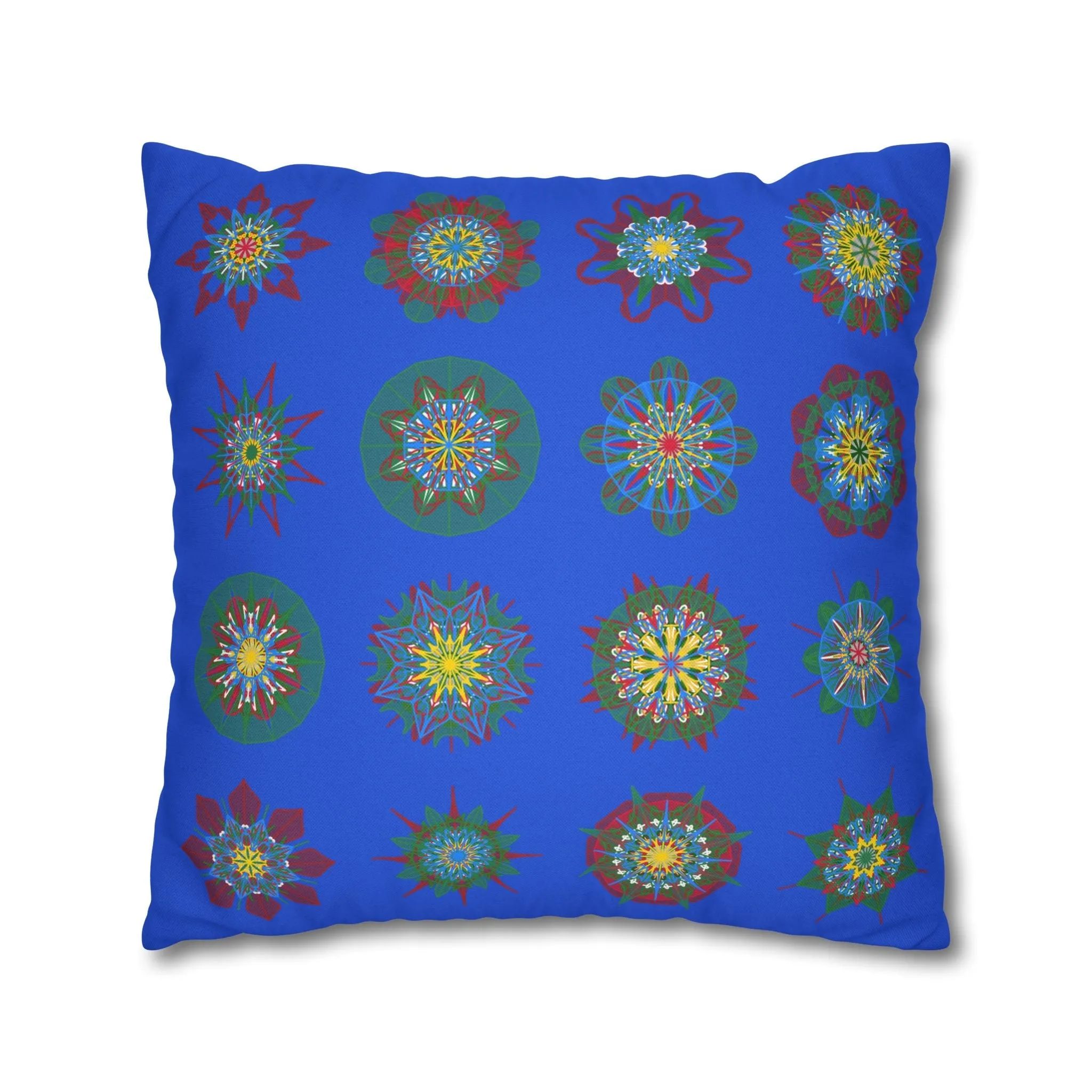 Handmade Mandala Art Pillowcase - Royal Blue