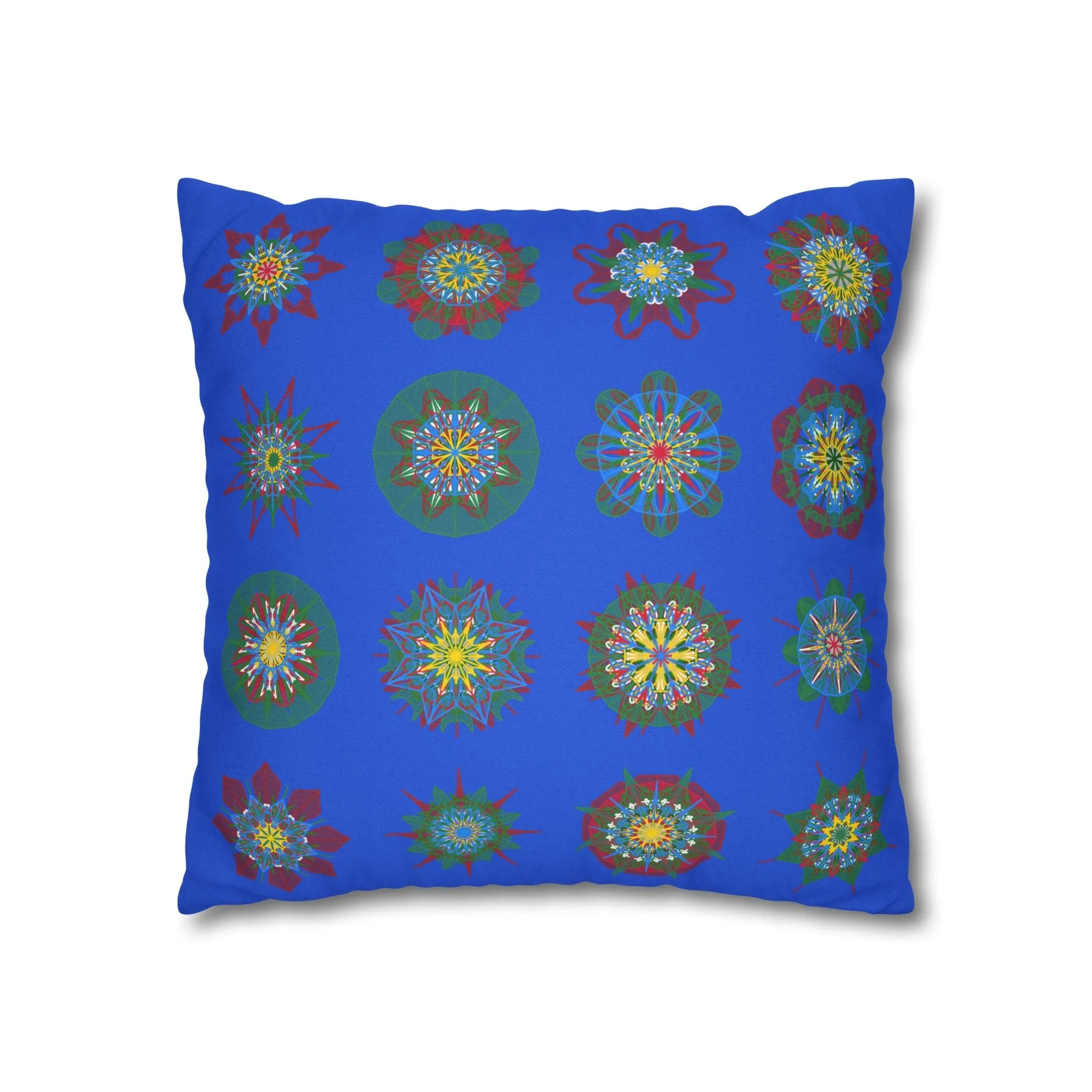 Handmade Mandala Art Pillowcase - Royal Blue