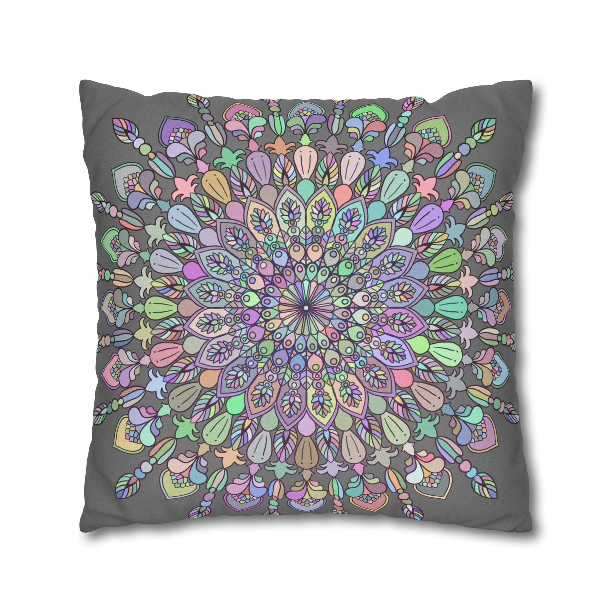 Handmade Mandala Design Square Pillowcase - Pastel Colors