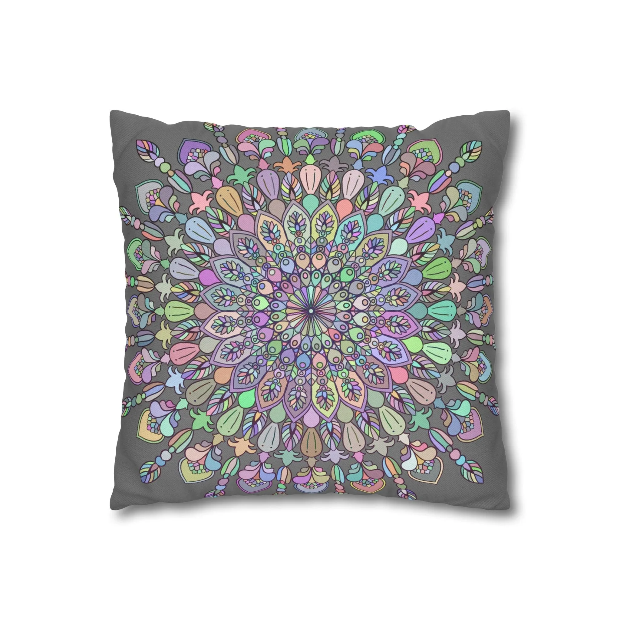 Handmade Mandala Design Square Pillowcase - Pastel Colors