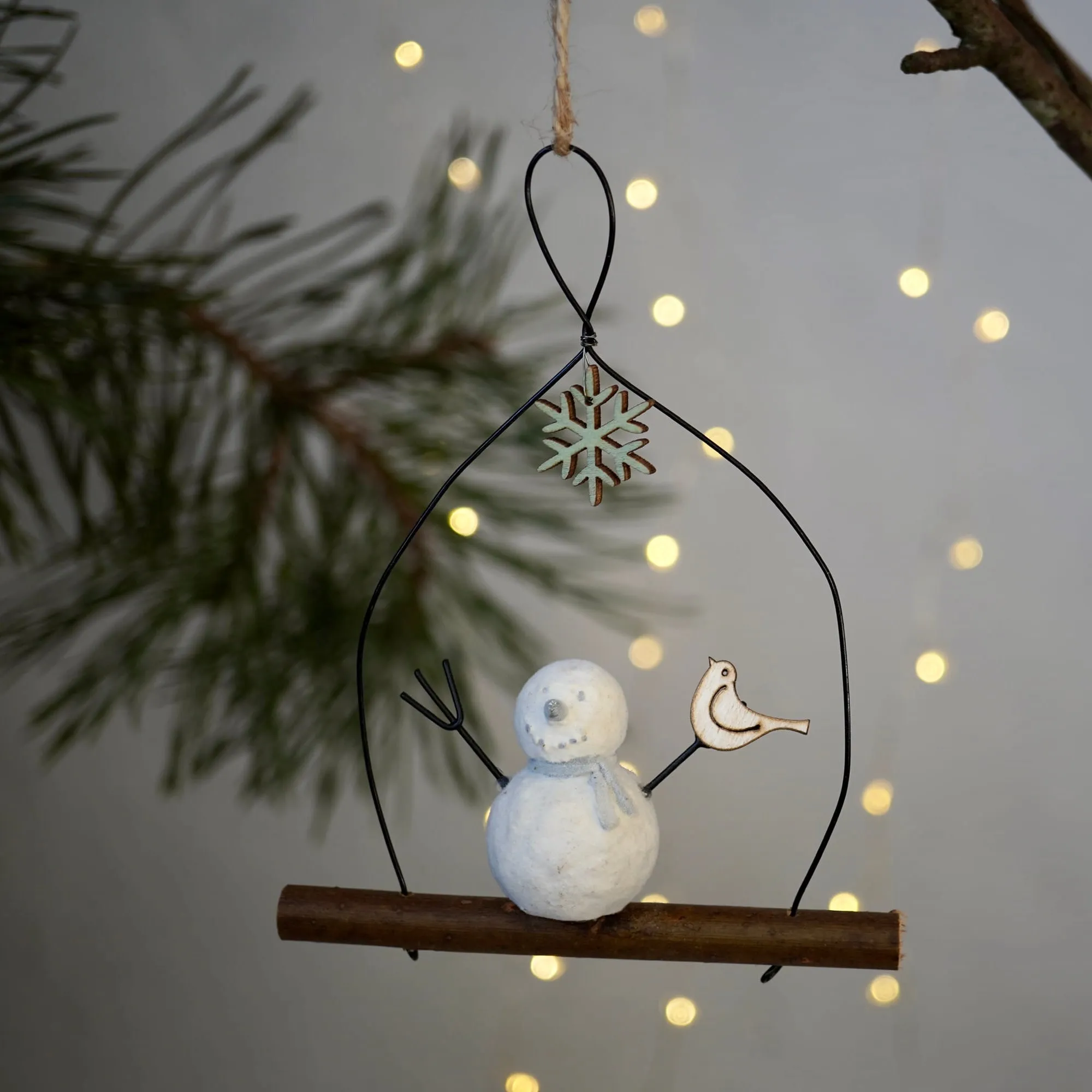 Hanging Snowman and Bird