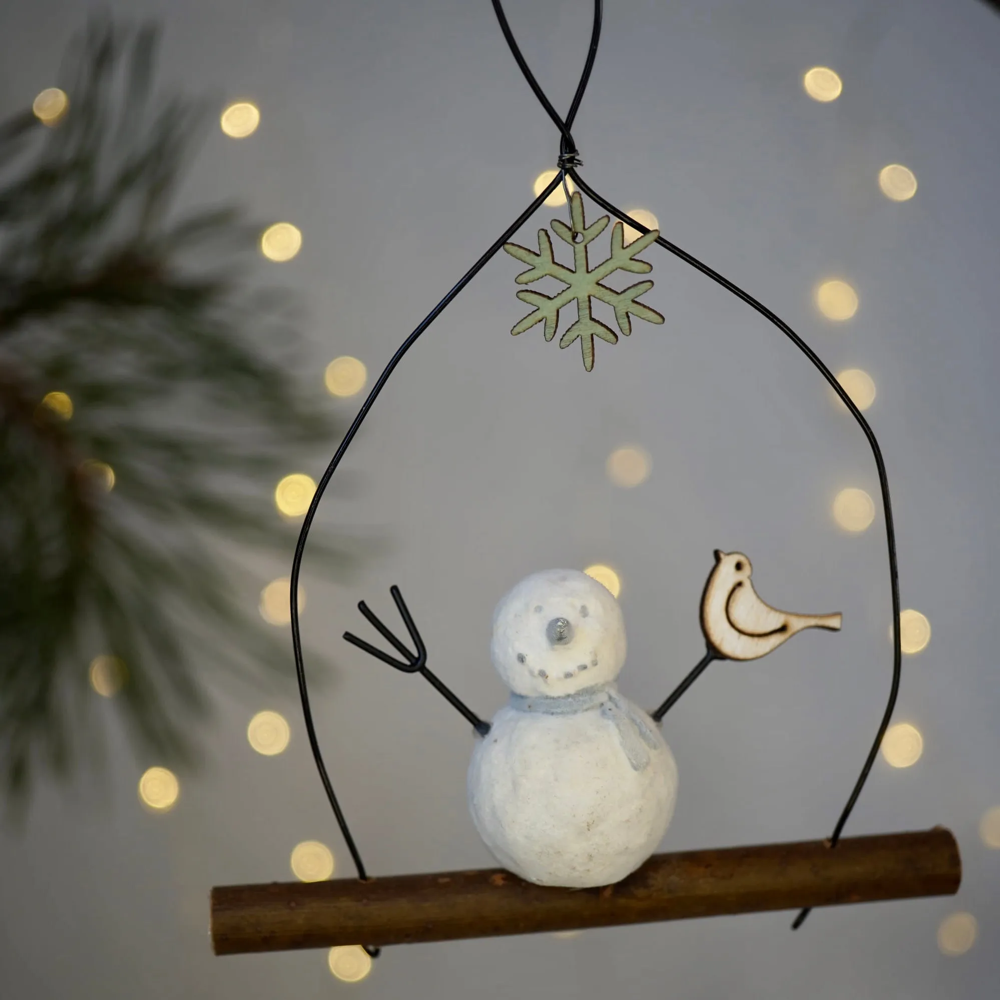 Hanging Snowman and Bird