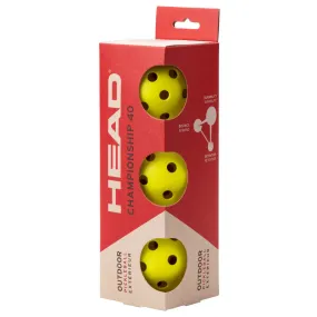 Head Championship 40 Outdoor Pickleball Balls 3 Pack