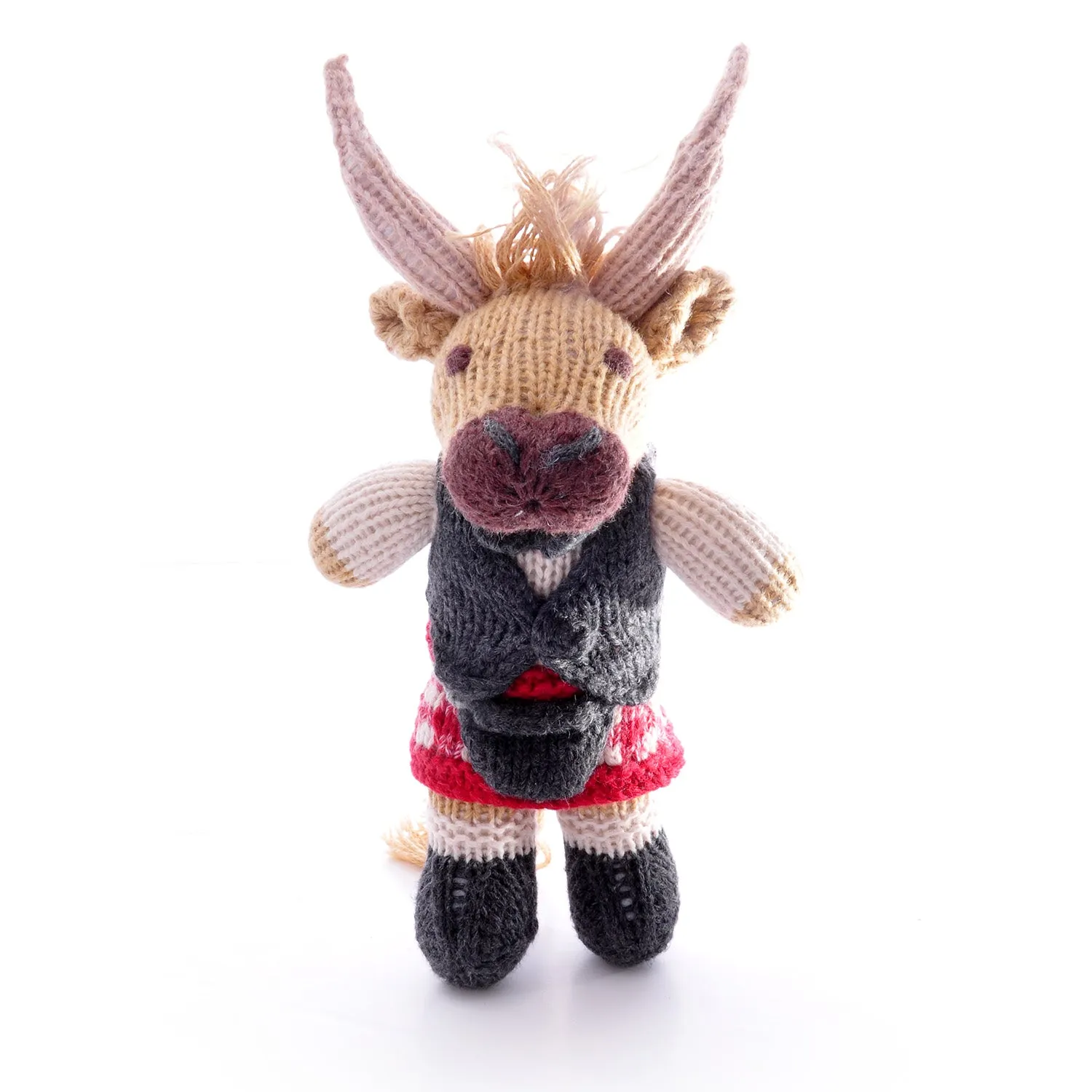 Highland Cow Toddler With Red Kilt