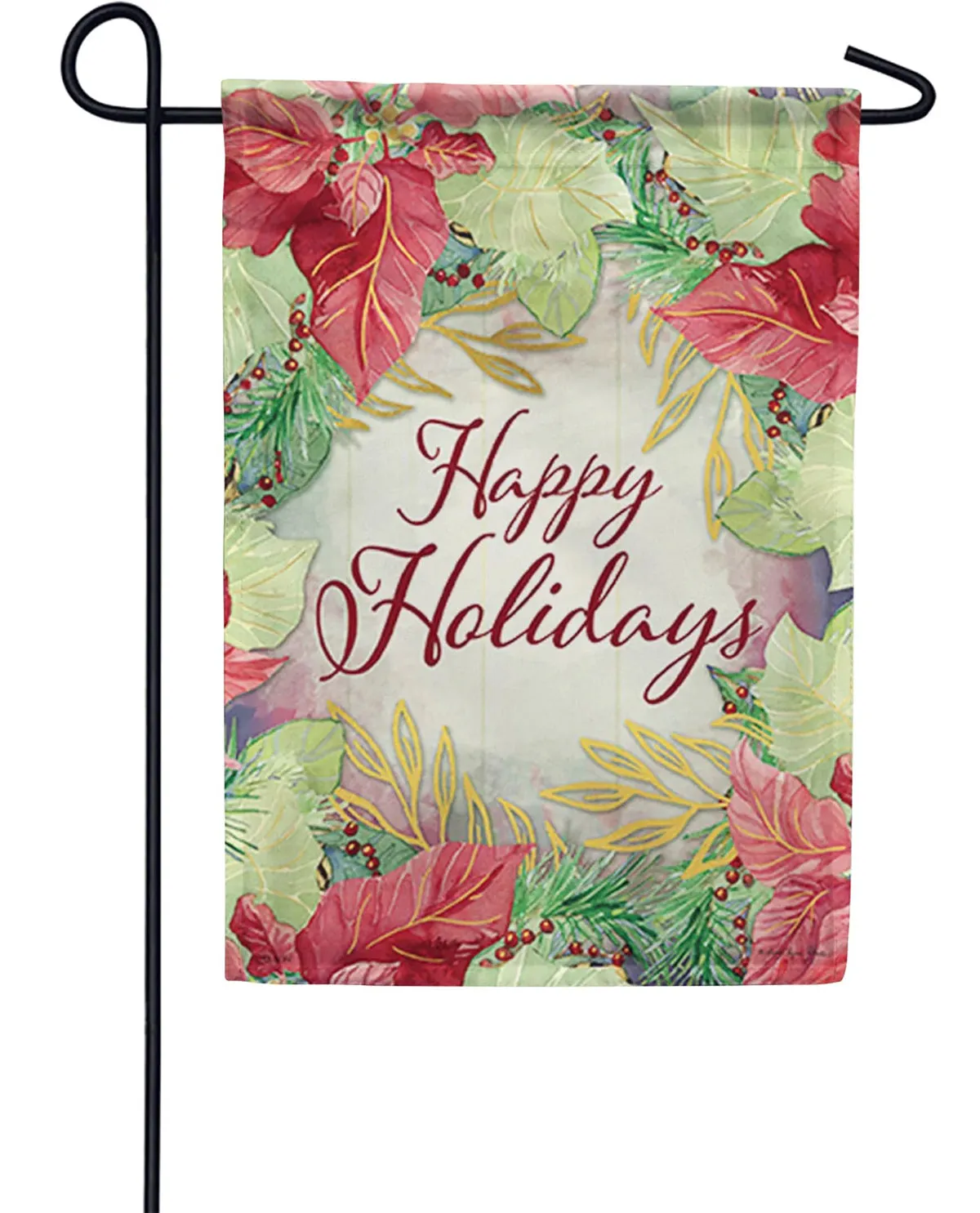 Holiday Wishes Foil Garden Flag