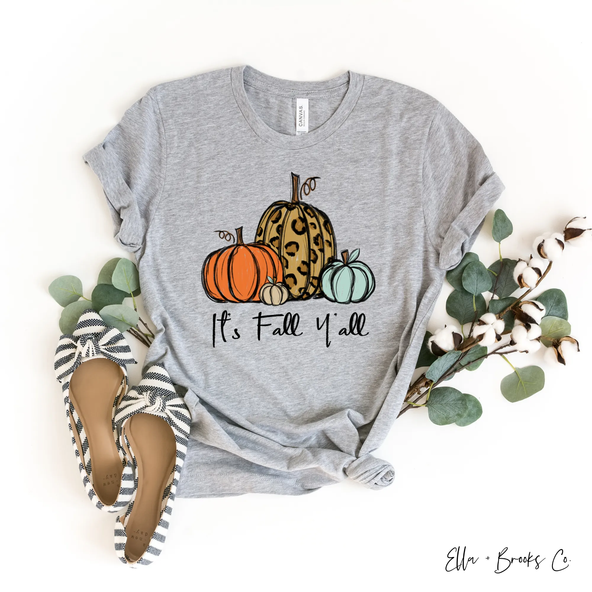 It's Fall Y'all Leopard Print Pumpkin T-shirt