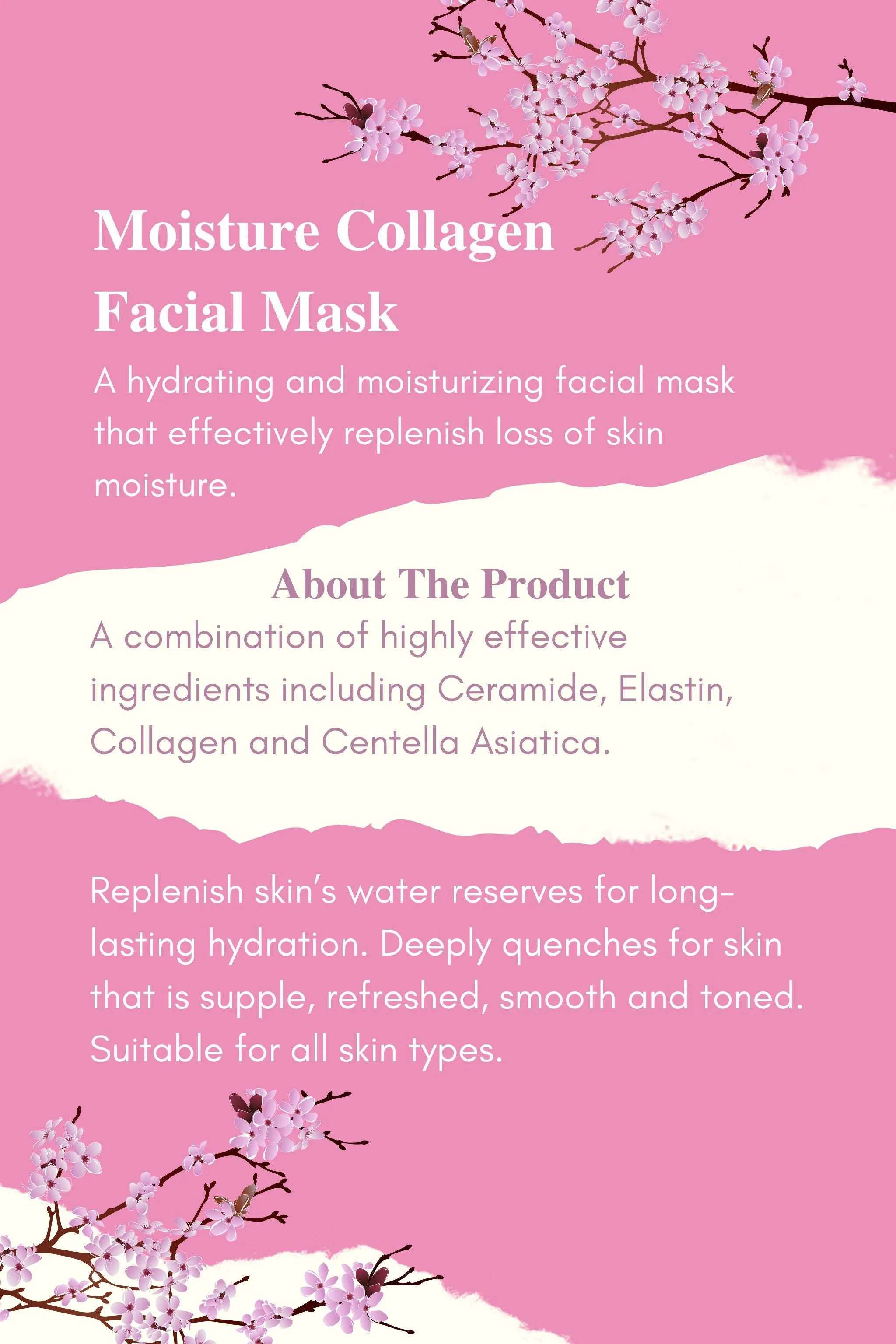 Japan B Moisture Enhancing Collagen Facial Mask - Hydrating and Rejuvenating Skin Care Treatment