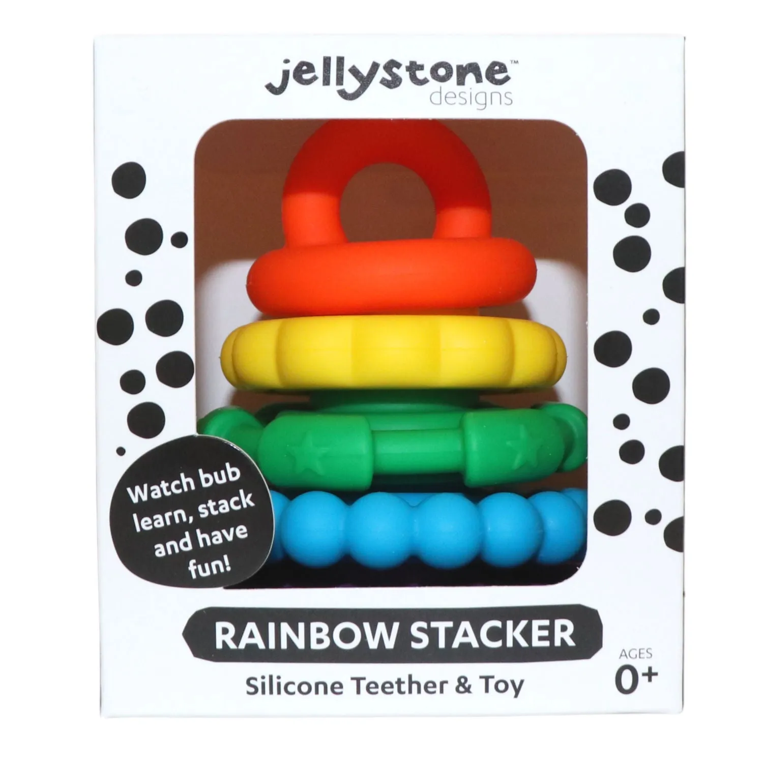 Jellystone Designs Rainbow Stacker Teether & Toy - Rainbow