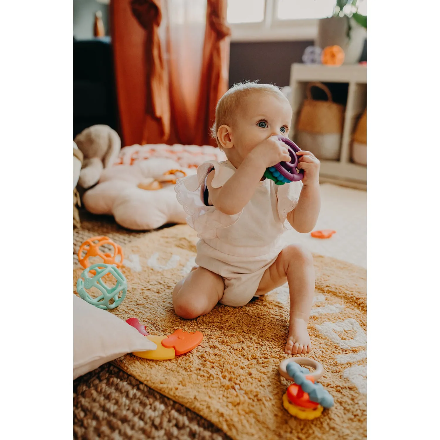 Jellystone Designs Rainbow Stacker Teether & Toy - Rainbow