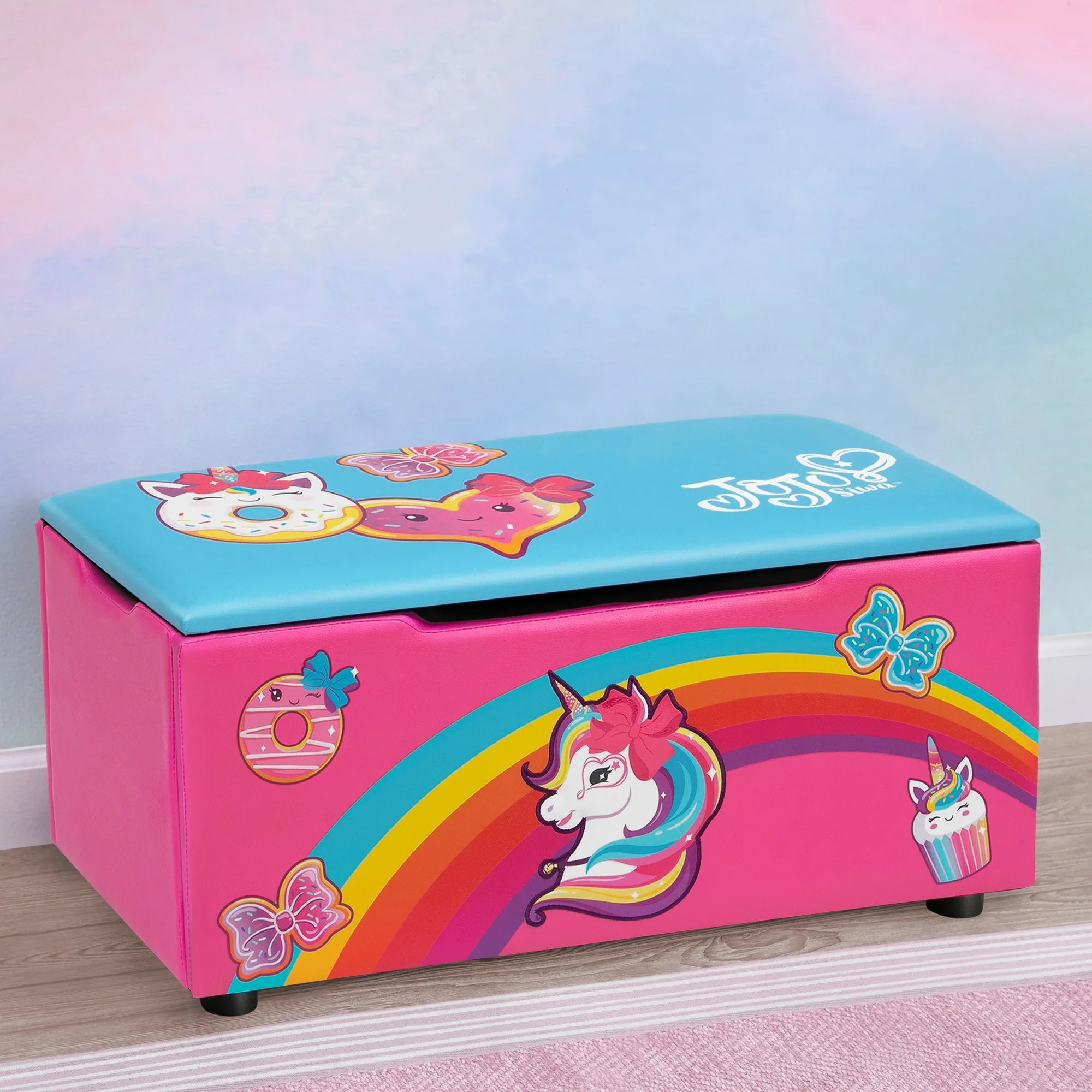 JoJo Siwa Upholstered Storage Bench for Kids