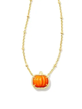 Kendra Scott Pumpkin Necklace - Gold Orange Mop