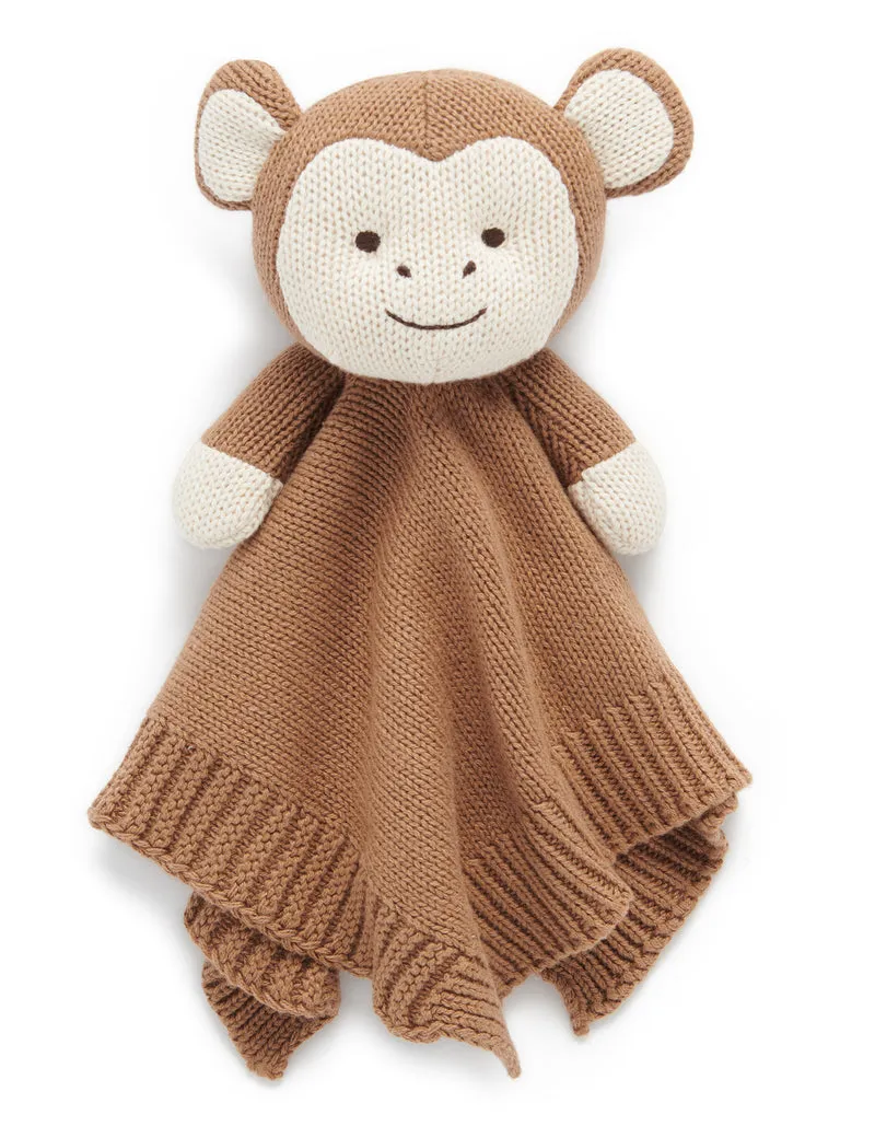 KNITTED MONKEY COMFORTER - COCONUT