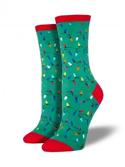 Ladies Christmas Lights Graphic Socks