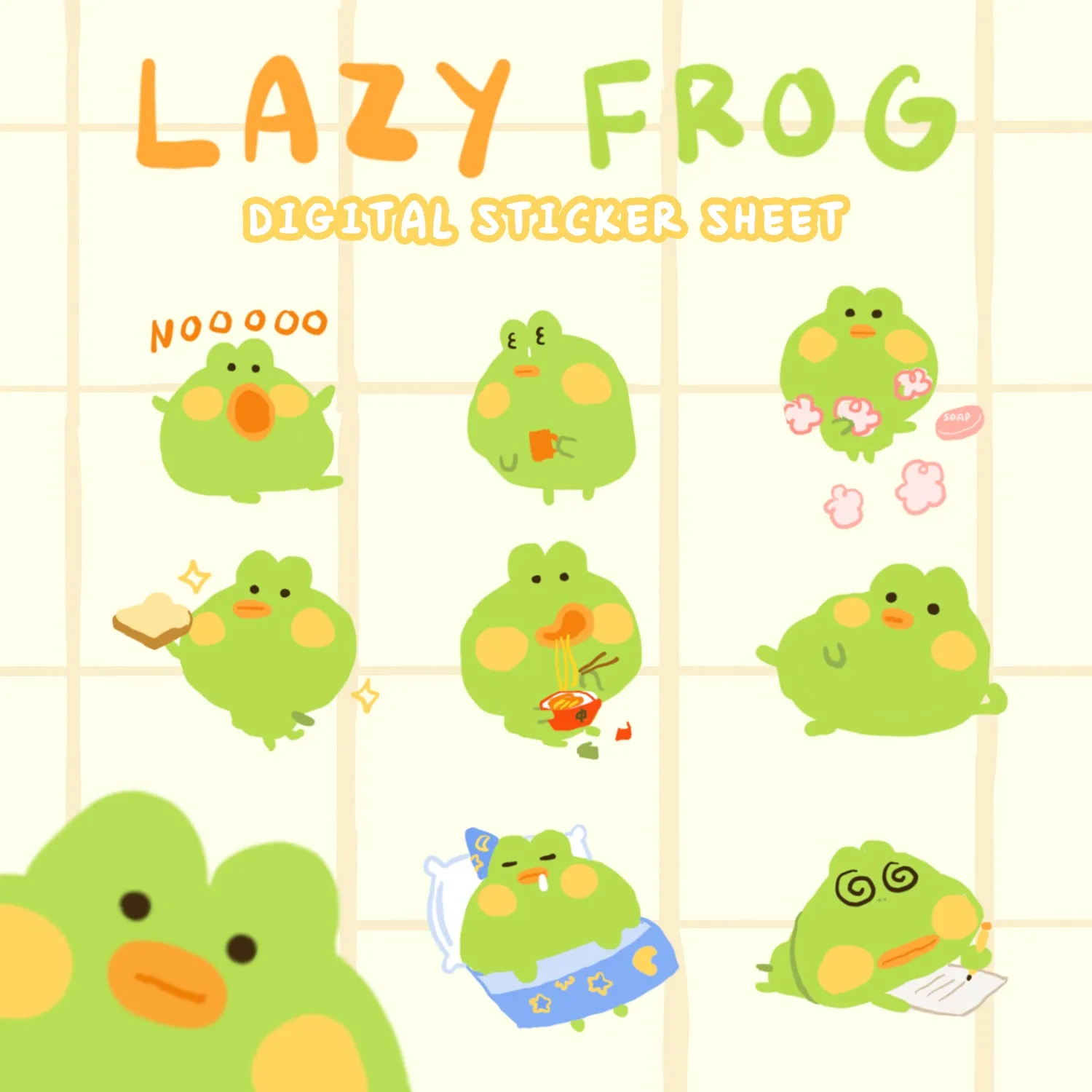 LAZY FROG digital sticker pack