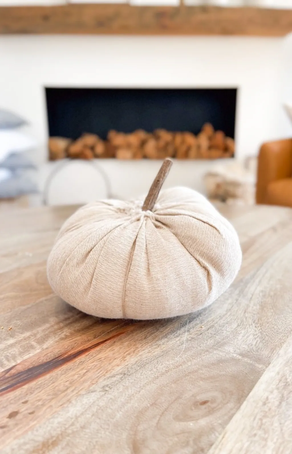 Light Mocha Fabric Pumpkin