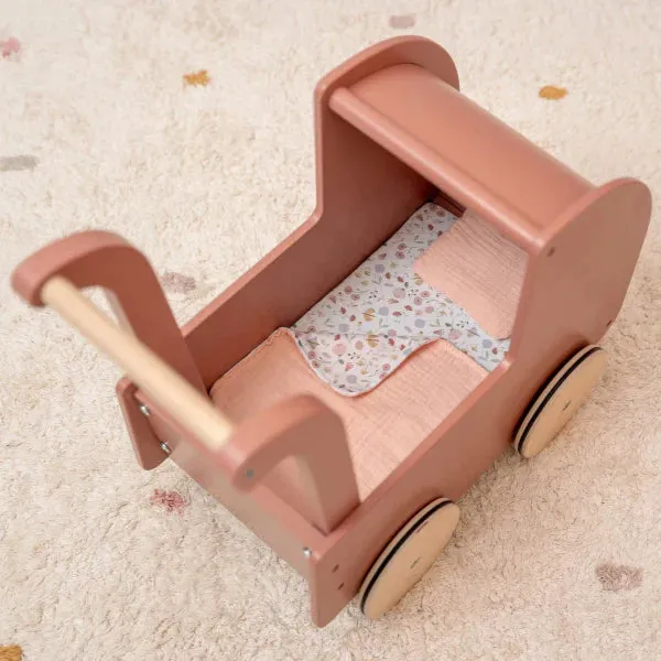 Little Dutch Pink Wooden Doll Pram