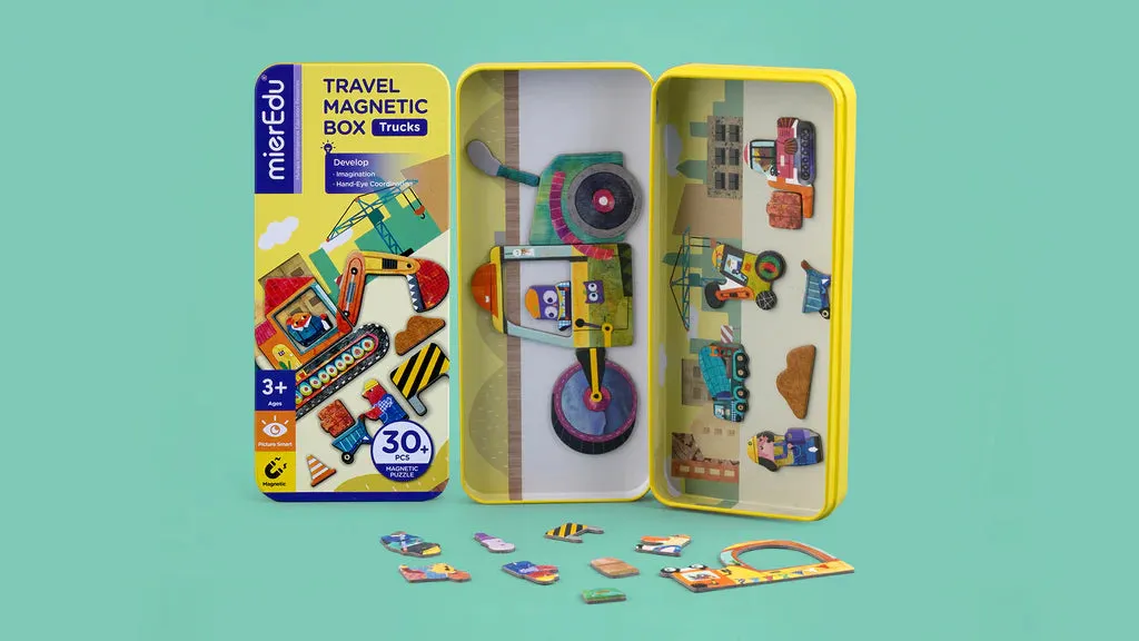 Logical Toys - Travel Magnetic Puzzle Box - Trucks