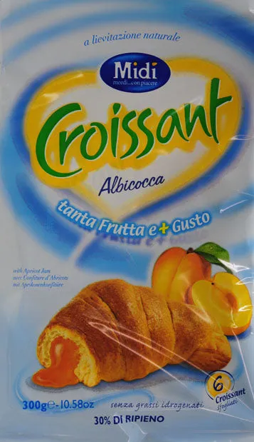 Midi Croissant with Apricot Cream Filling, 6 Pack, 10.56 oz (Case-8Packs)