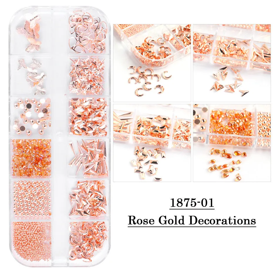 Mixed Style Nail Art 3D Charm Decoration Tray