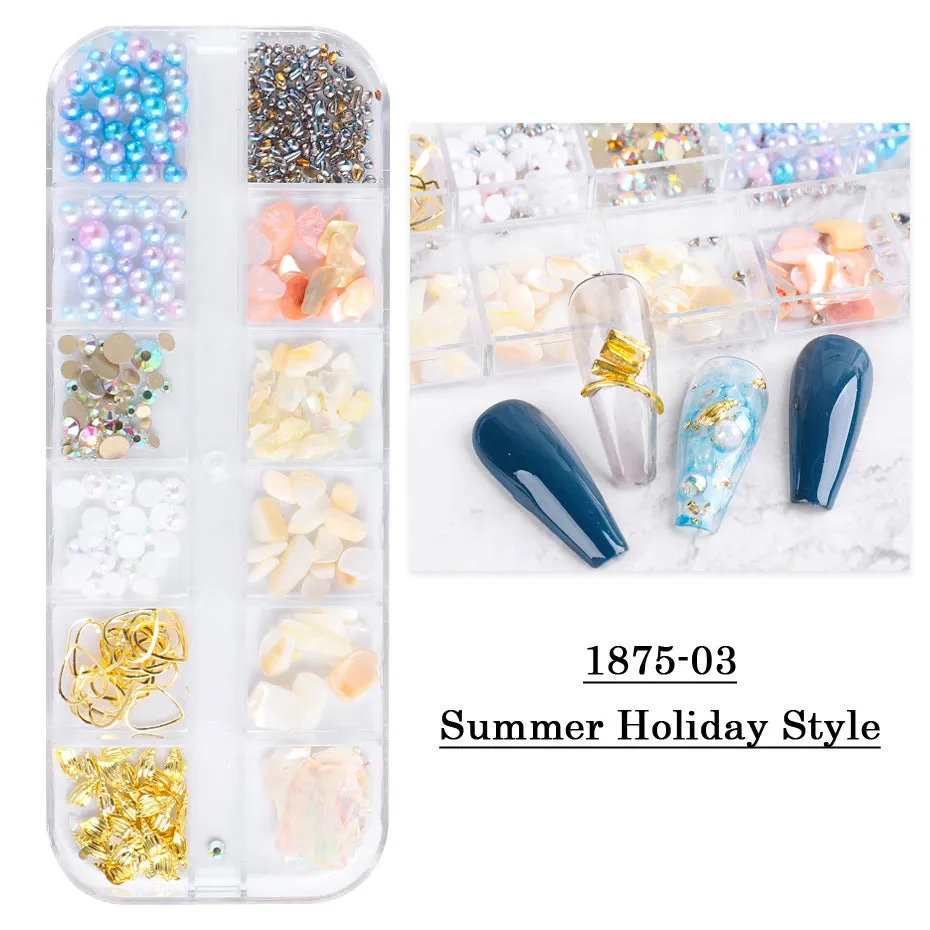 Mixed Style Nail Art 3D Charm Decoration Tray