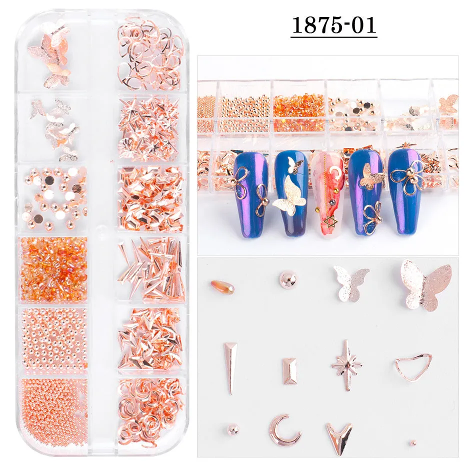 Mixed Style Nail Art 3D Charm Decoration Tray