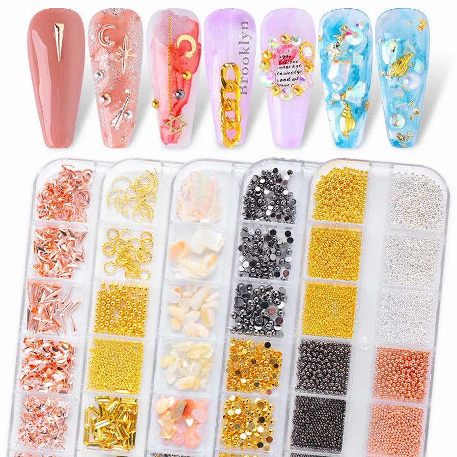 Mixed Style Nail Art 3D Charm Decoration Tray