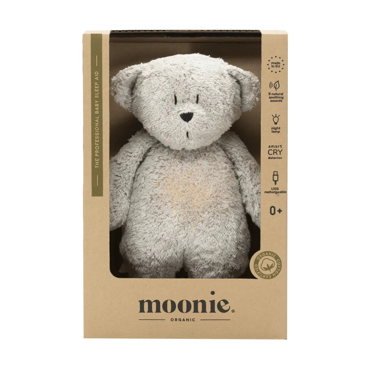 Moonie Humming Bear Light and Sleep Aid - Mineral Grey