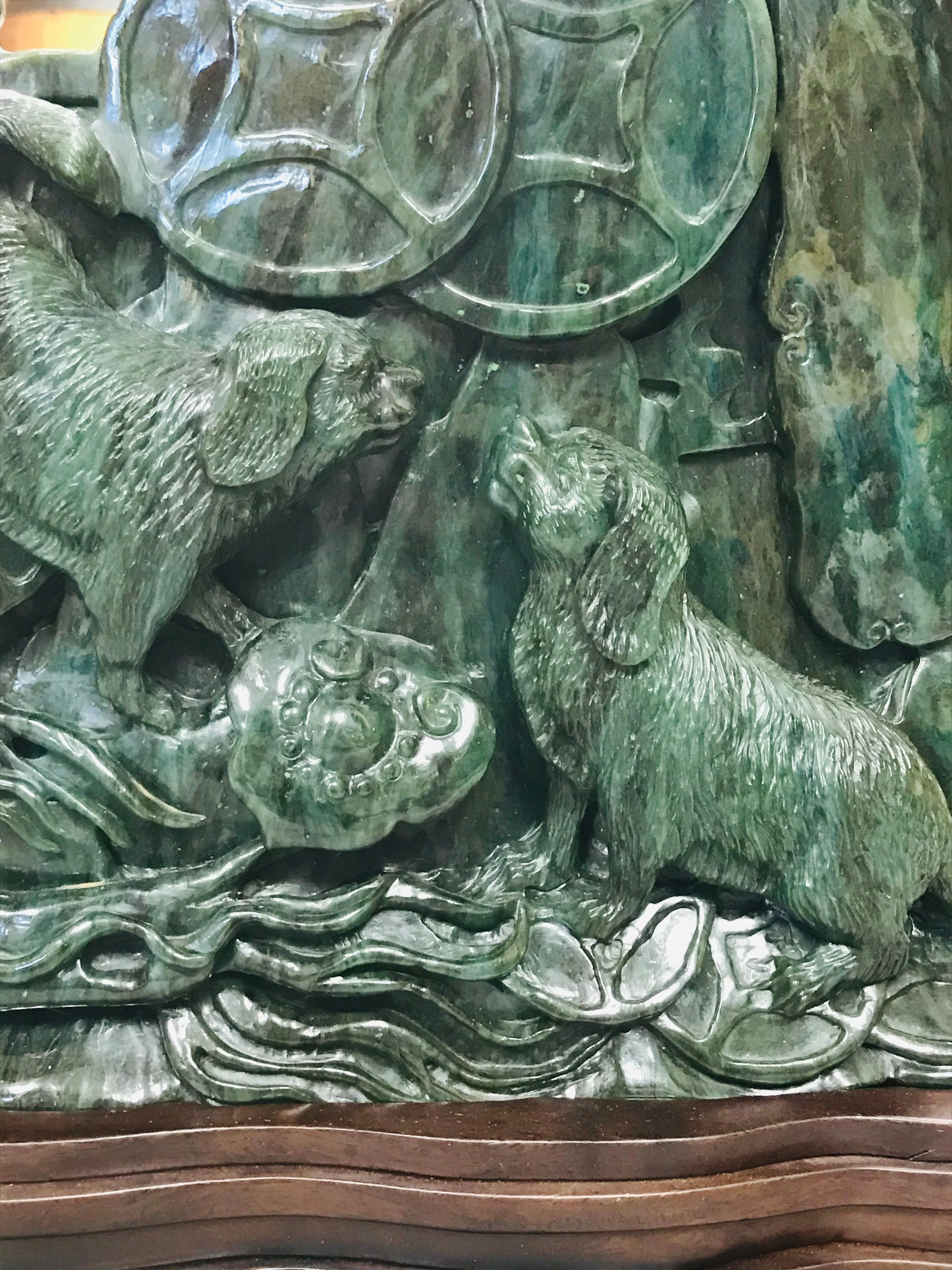 One of a Kind Jade Dog Scene