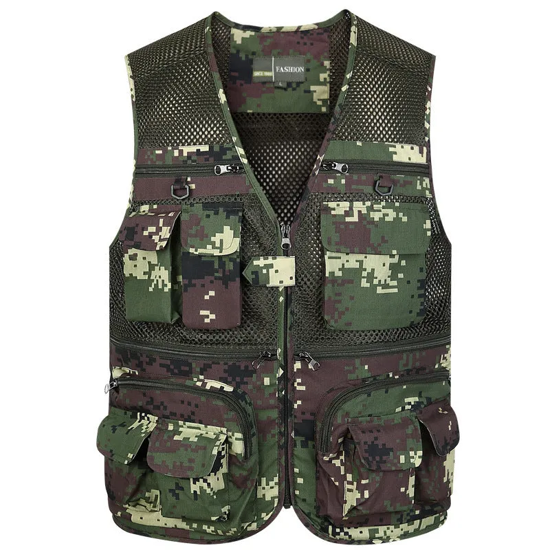 Outdoor Camo Multi-pocket Men's Functional Vest