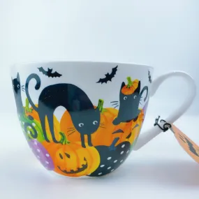 Portobello By Design 'Too Cute To Spook' Black Cat Bone China XL Coffee Mug Tea Cup 20 oz