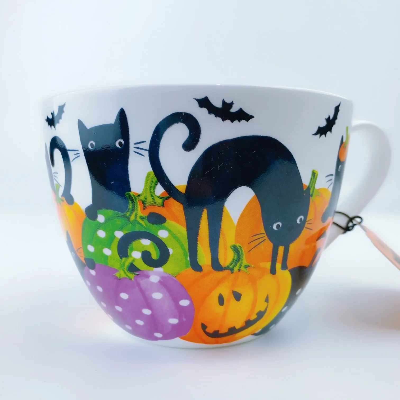 Portobello By Design 'Too Cute To Spook' Black Cat Bone China XL Coffee Mug Tea Cup 20 oz