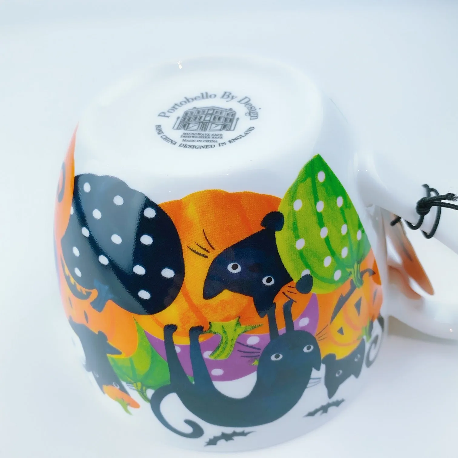 Portobello By Design 'Too Cute To Spook' Black Cat Bone China XL Coffee Mug Tea Cup 20 oz