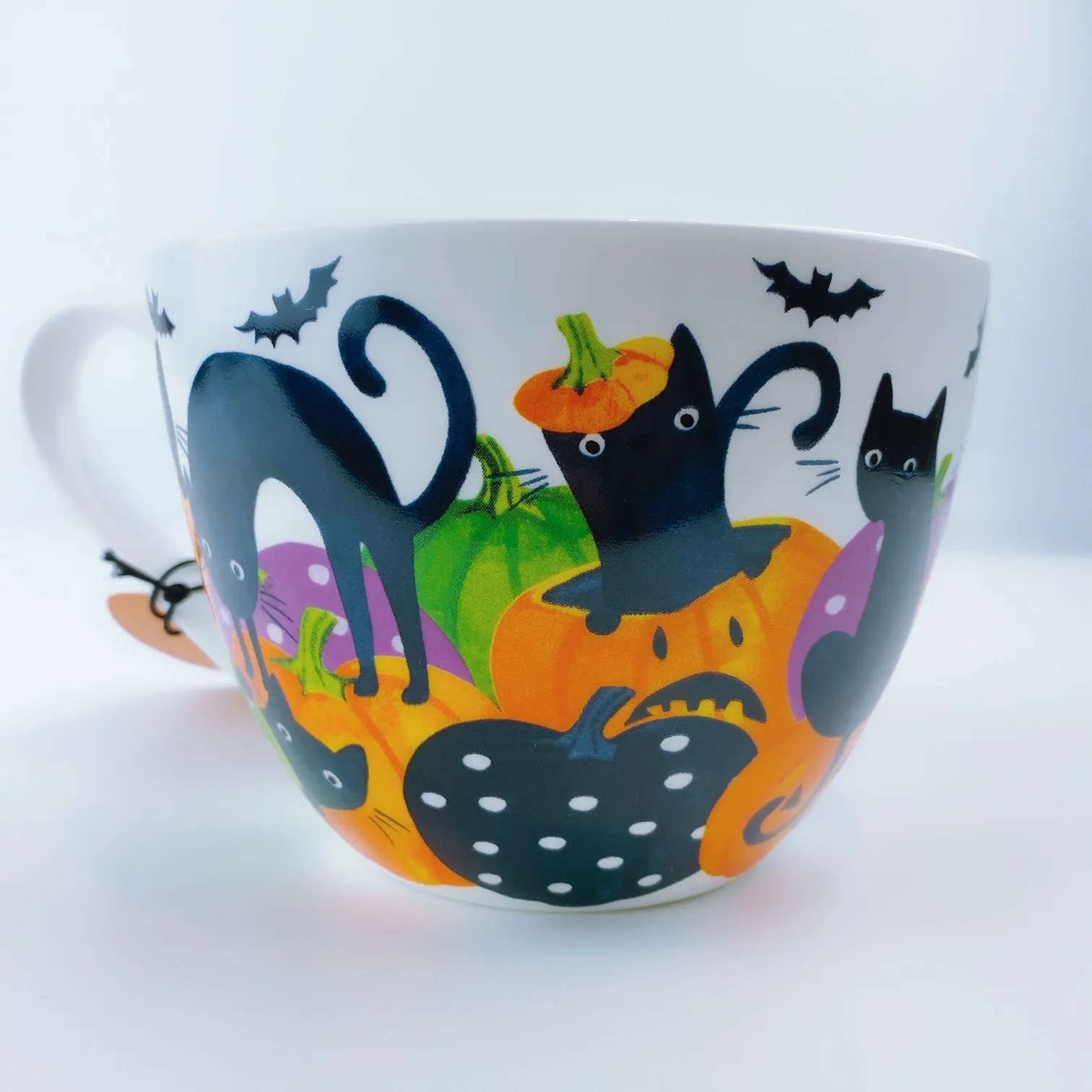 Portobello By Design 'Too Cute To Spook' Black Cat Bone China XL Coffee Mug Tea Cup 20 oz