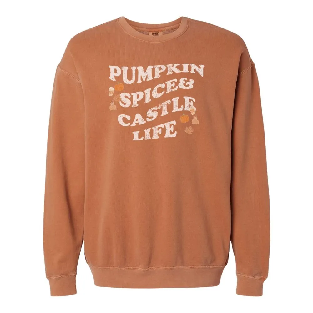 'Pumpkin Spice & Castle Life' Comfort Colors Crewneck