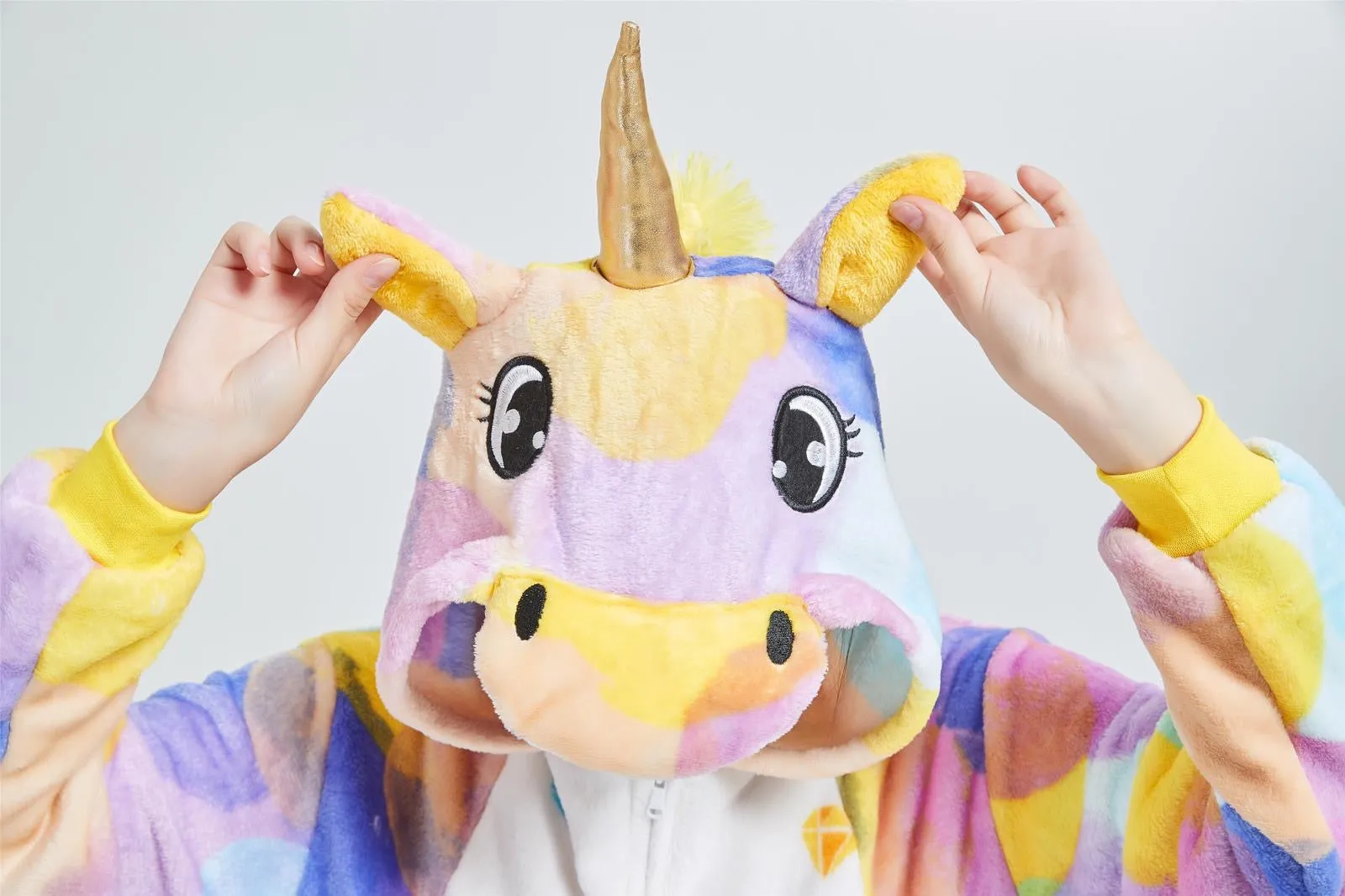 Rainbow Circles Unicorn Adult Onesie