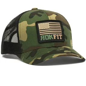 RokFit American Flag Camo Snapback Cap