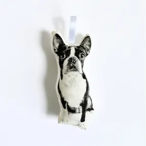 SILKSCREEN BOSTON TERRIER ORNAMENT