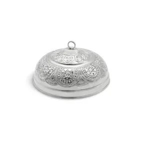 Silver Carved Chattar for God and Temple with Attached Hook