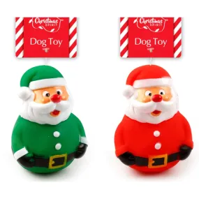 Squeaky Santa Christmas Dog Toy 2 Asst