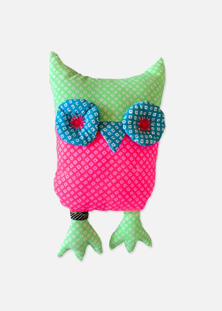 Stuffed Cushion Toy - Owl Pink