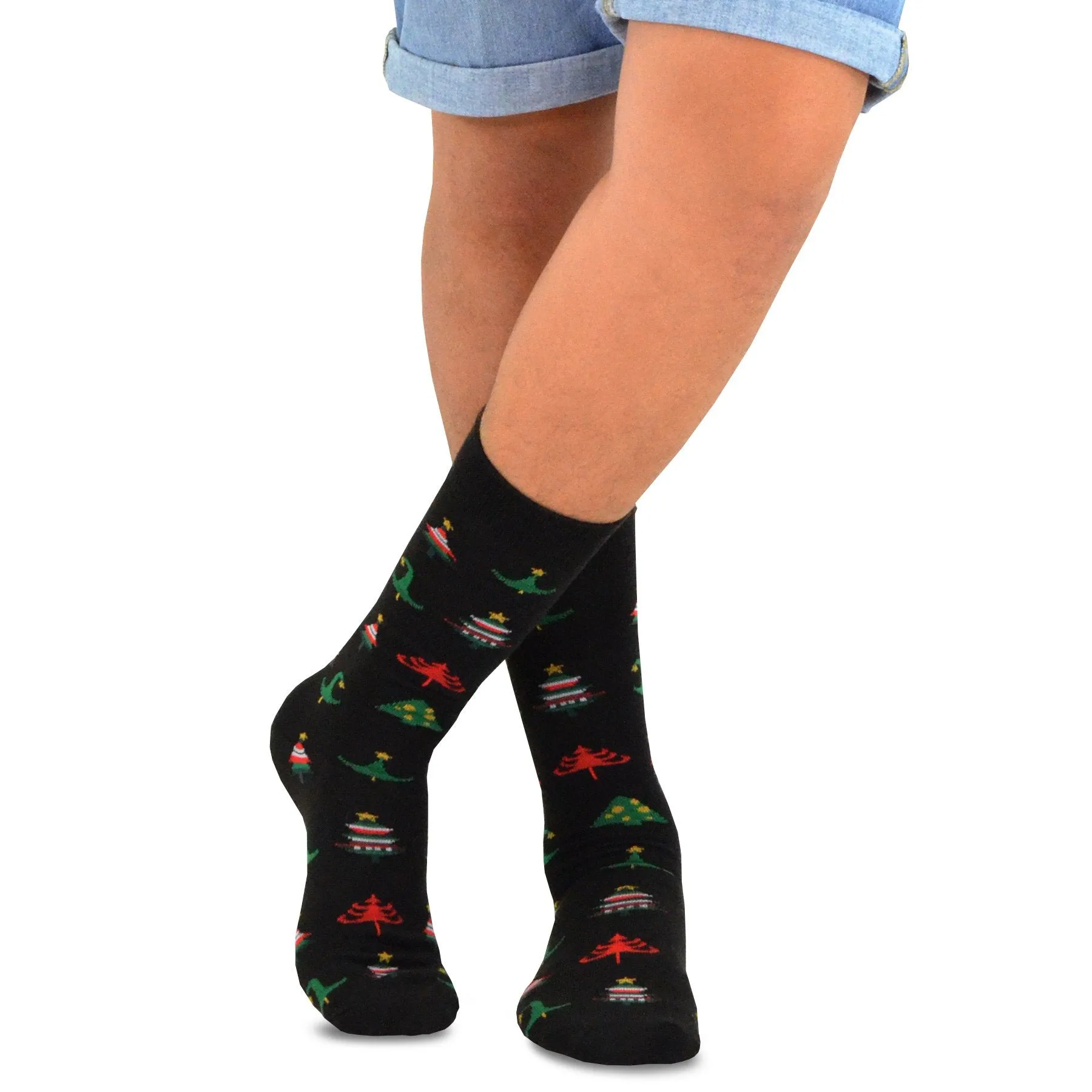 TeeHee Socks Men's Christmas Crew Assorted 12-Pack Gift Box A (51128)