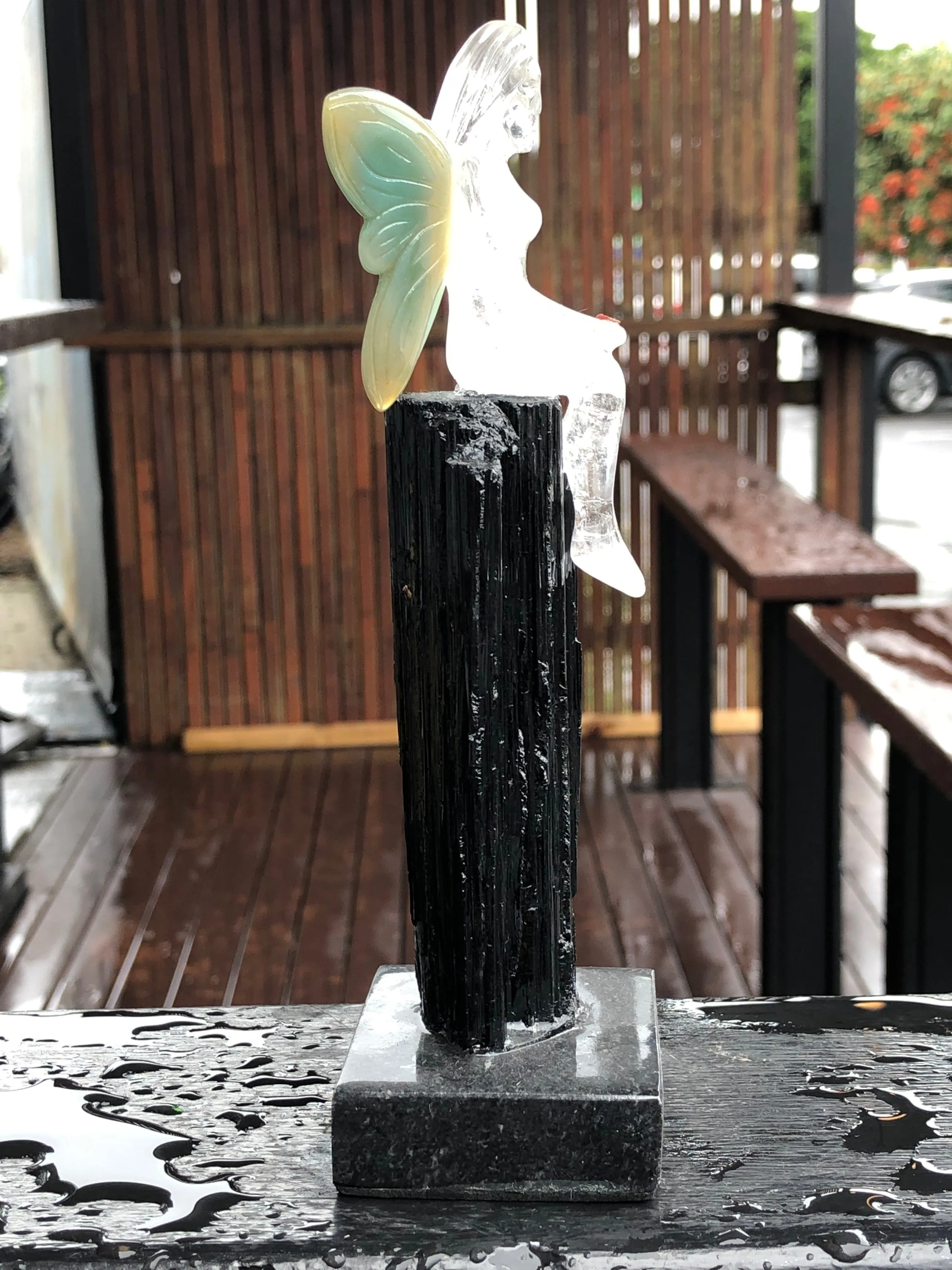 Walmere Quartz Fairy on Tourmaline Stool [1K241]