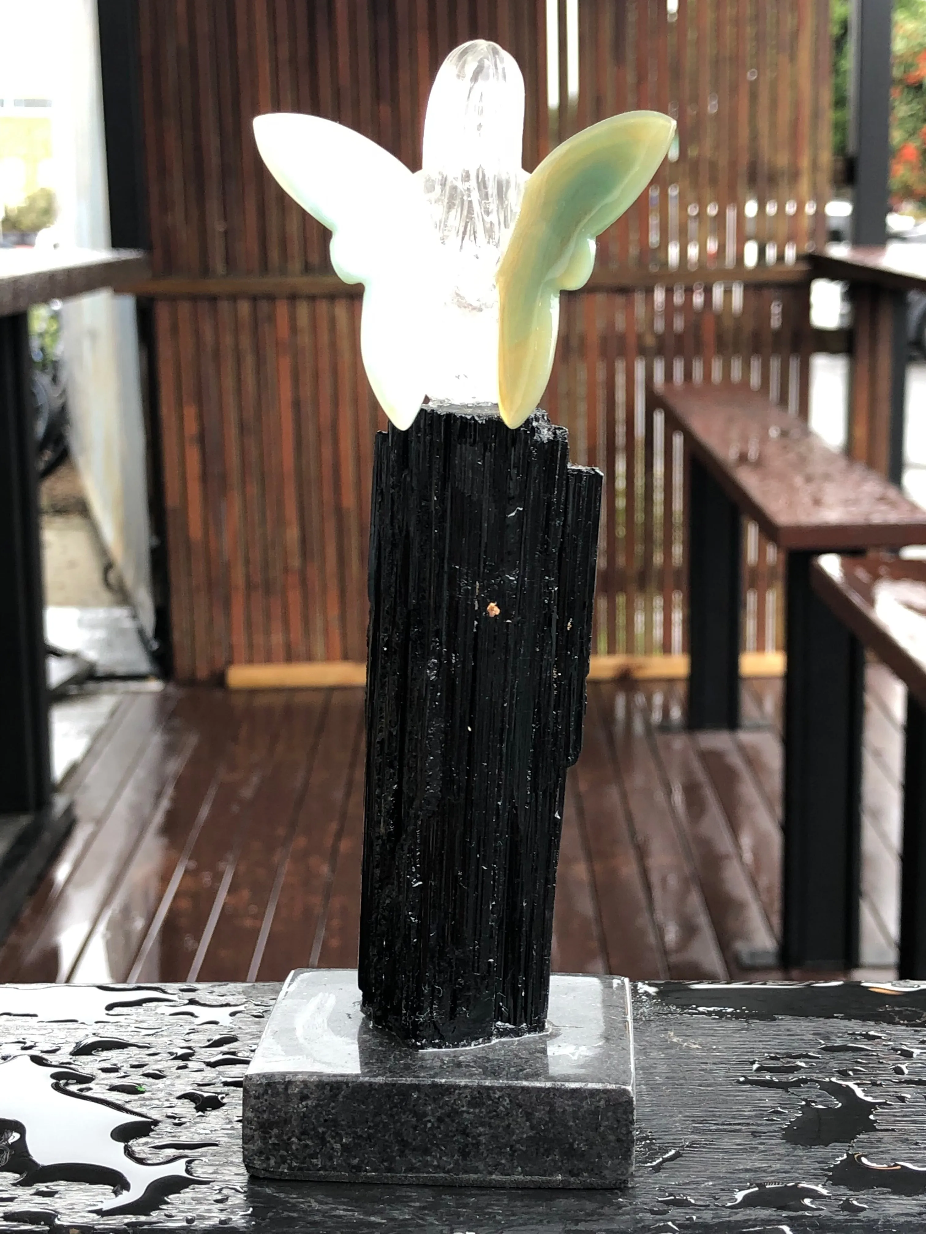 Walmere Quartz Fairy on Tourmaline Stool [1K241]