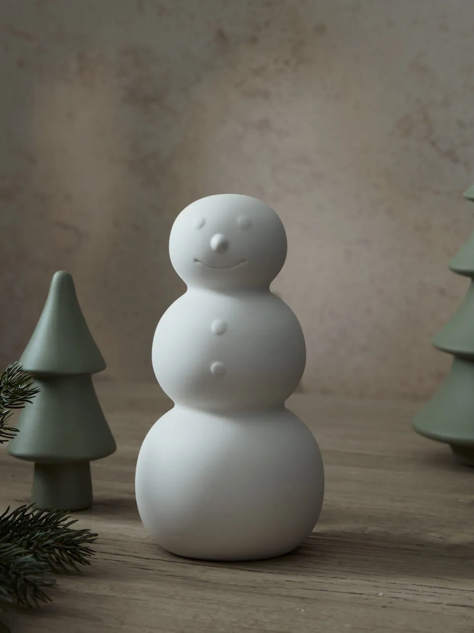 White Ceramic Snowman