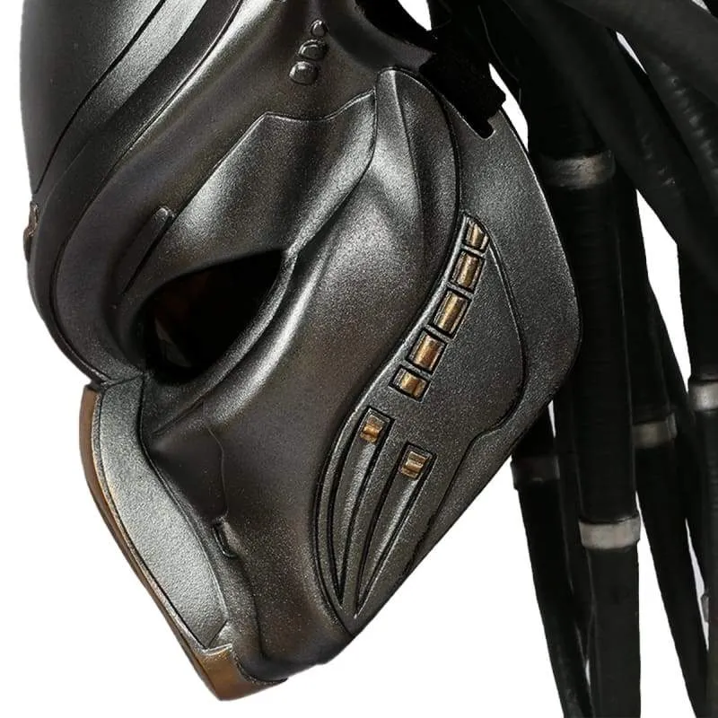 Xcoser Predator-Maske mit Dreads-Haaren, Cosplay-Helm, Halloween, Herren, Damen, Erwachsene