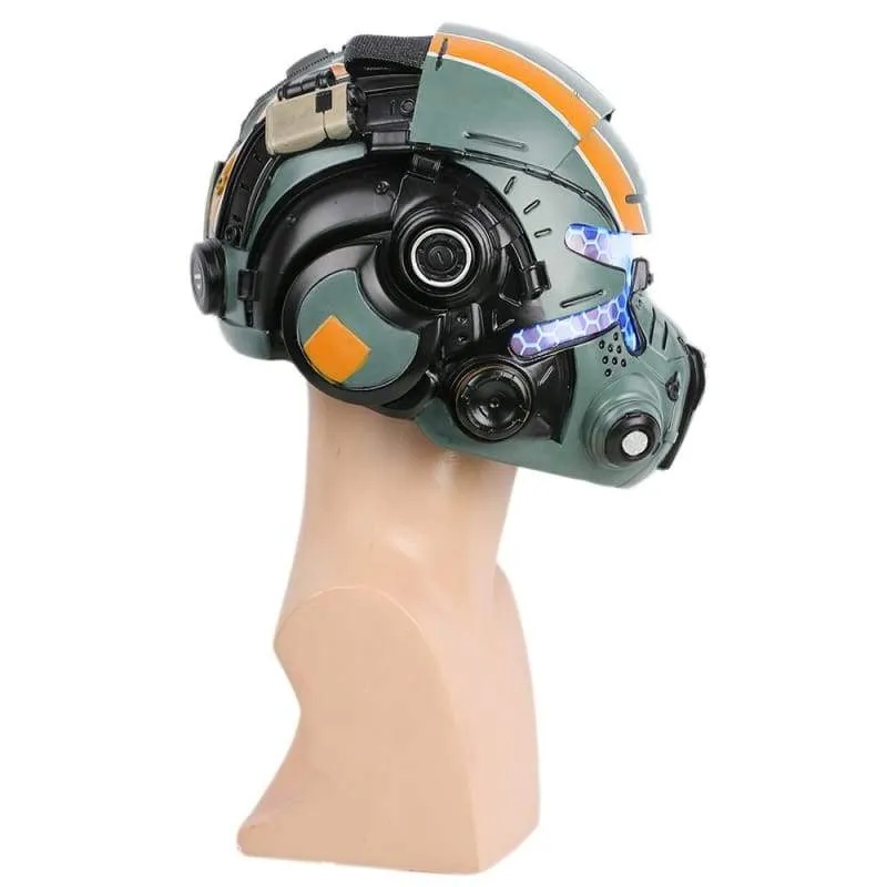 Xcoser Titanfall 2 Jack Cooper Helmet Green Resin Glow Eyes Mask