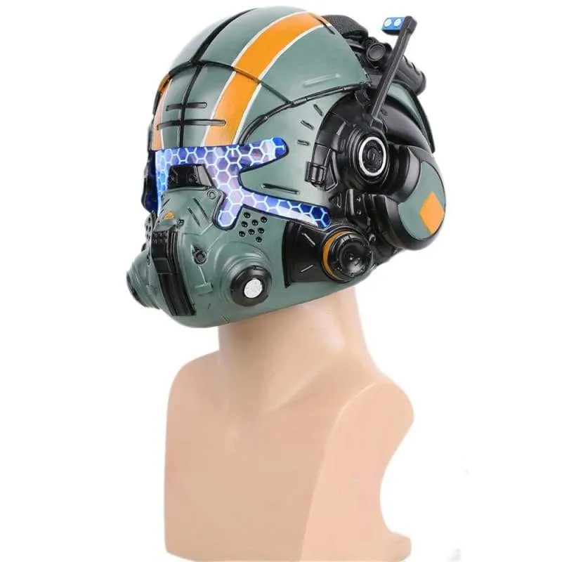 Xcoser Titanfall 2 Jack Cooper Helmet Green Resin Glow Eyes Mask