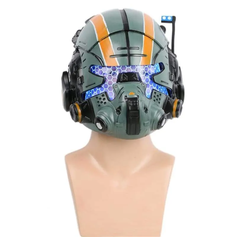 Xcoser Titanfall 2 Jack Cooper Helmet Green Resin Glow Eyes Mask